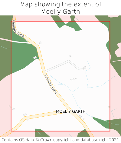 Map showing extent of Moel y Garth as bounding box