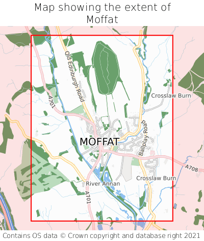 Map showing extent of Moffat as bounding box