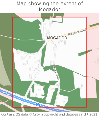 Map showing extent of Mogador as bounding box