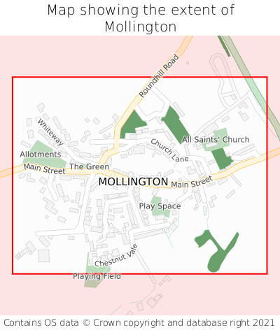 Map showing extent of Mollington as bounding box