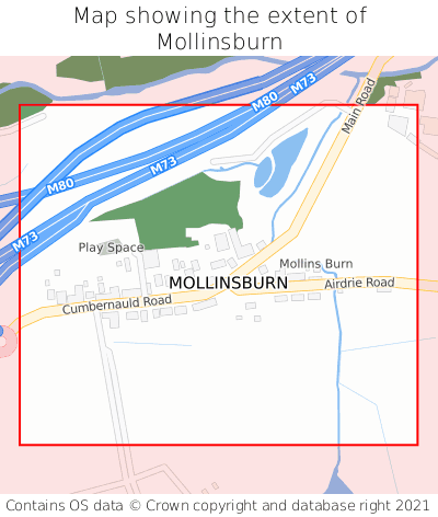 Map showing extent of Mollinsburn as bounding box