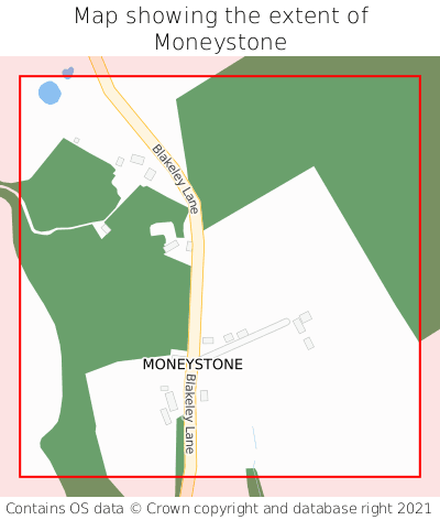 Map showing extent of Moneystone as bounding box