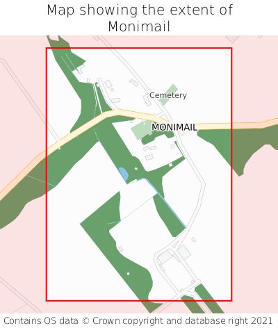 Map showing extent of Monimail as bounding box