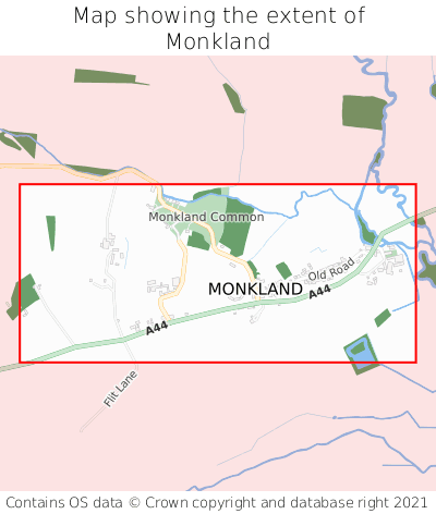 Map showing extent of Monkland as bounding box