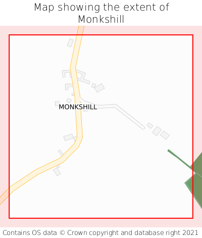 Map showing extent of Monkshill as bounding box