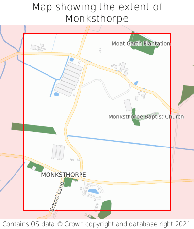 Map showing extent of Monksthorpe as bounding box
