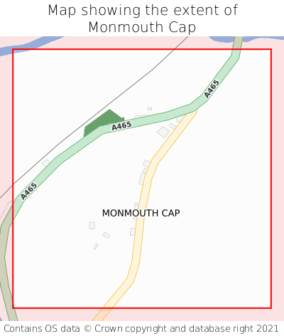 Map showing extent of Monmouth Cap as bounding box