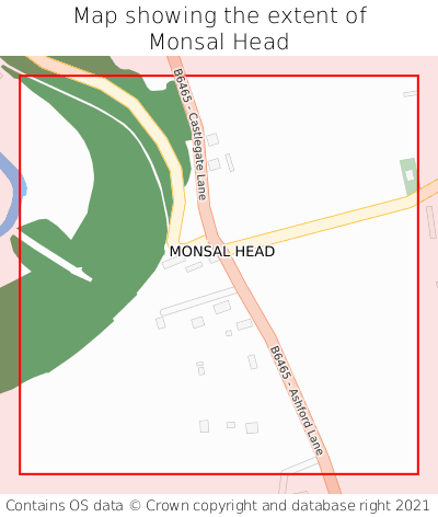 Map showing extent of Monsal Head as bounding box