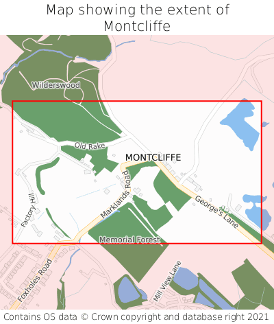 Map showing extent of Montcliffe as bounding box