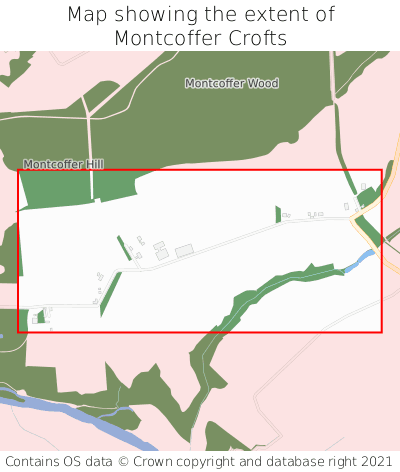 Map showing extent of Montcoffer Crofts as bounding box