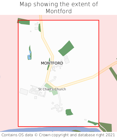 Map showing extent of Montford as bounding box