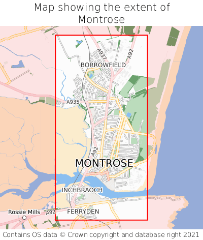 Map showing extent of Montrose as bounding box