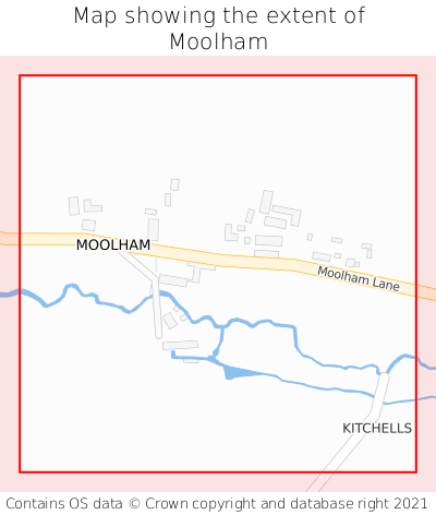 Map showing extent of Moolham as bounding box