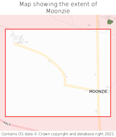Map showing extent of Moonzie as bounding box