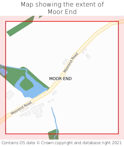 Map showing extent of Moor End as bounding box