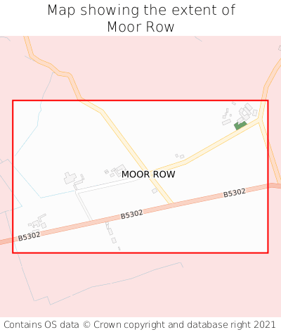 Map showing extent of Moor Row as bounding box