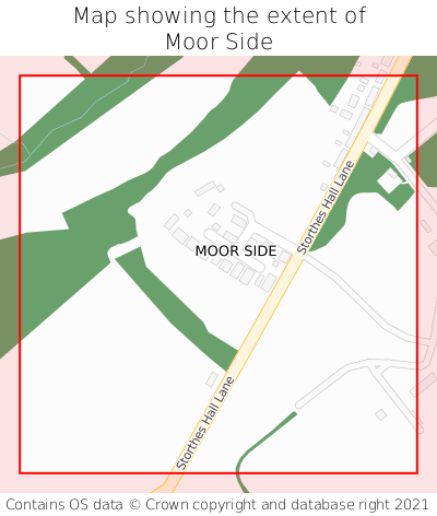 Map showing extent of Moor Side as bounding box