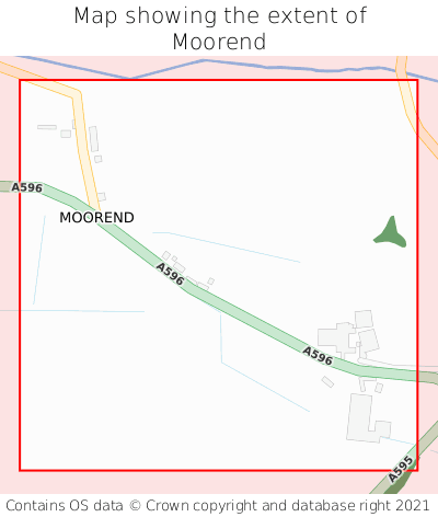 Map showing extent of Moorend as bounding box