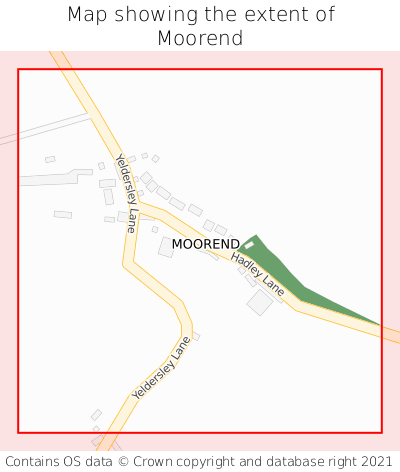 Map showing extent of Moorend as bounding box