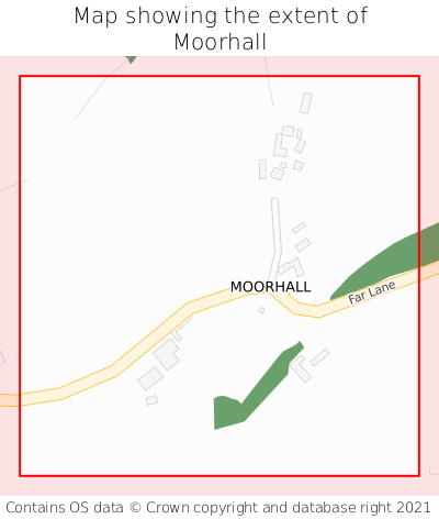 Map showing extent of Moorhall as bounding box