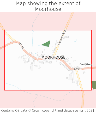 Map showing extent of Moorhouse as bounding box