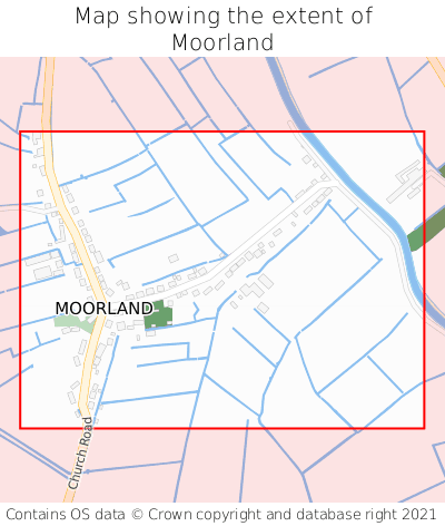Map showing extent of Moorland as bounding box