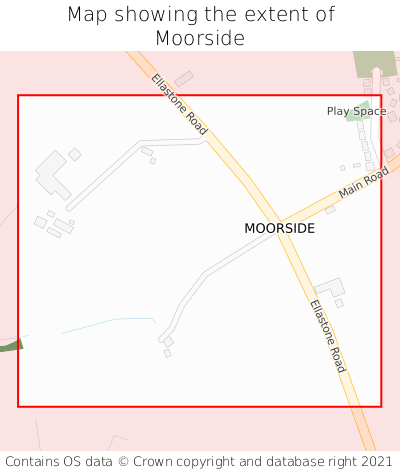 Map showing extent of Moorside as bounding box