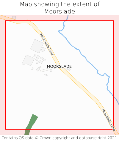 Map showing extent of Moorslade as bounding box