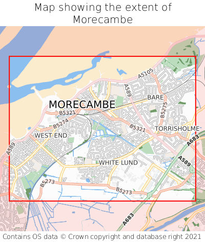 Map showing extent of Morecambe as bounding box