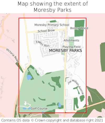 Map showing extent of Moresby Parks as bounding box