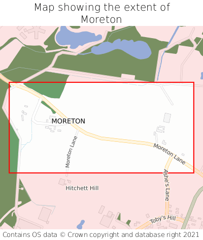 Map showing extent of Moreton as bounding box