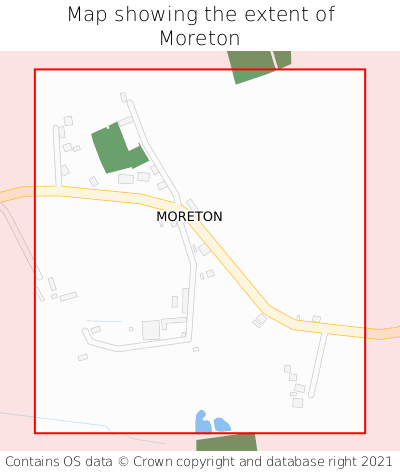 Map showing extent of Moreton as bounding box