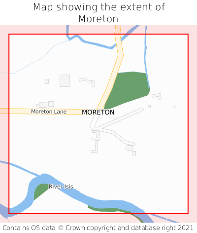 Map showing extent of Moreton as bounding box