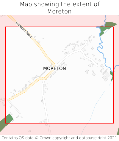 Map showing extent of Moreton as bounding box