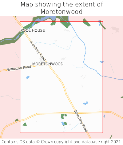 Map showing extent of Moretonwood as bounding box