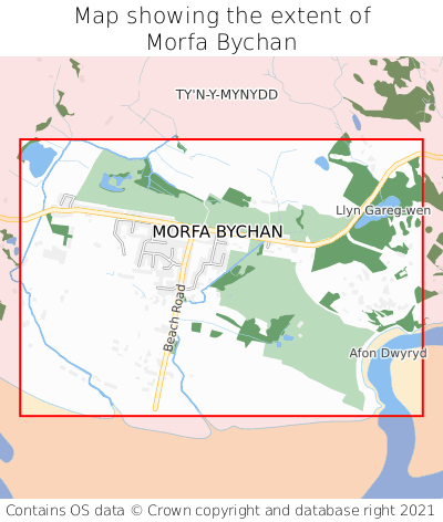 Map showing extent of Morfa Bychan as bounding box