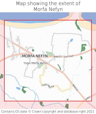Map showing extent of Morfa Nefyn as bounding box