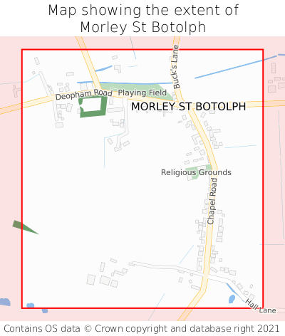 Map showing extent of Morley St Botolph as bounding box