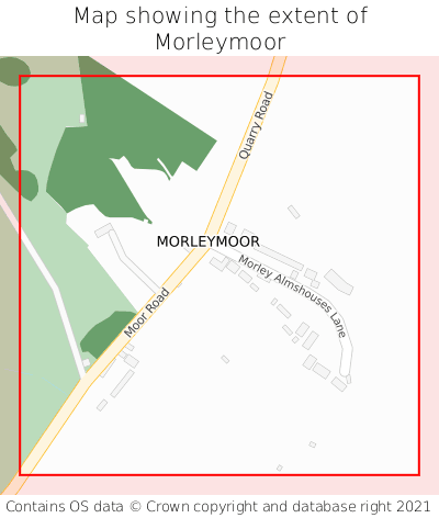 Map showing extent of Morleymoor as bounding box