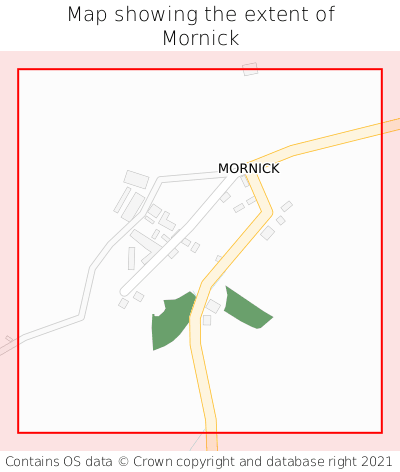 Map showing extent of Mornick as bounding box