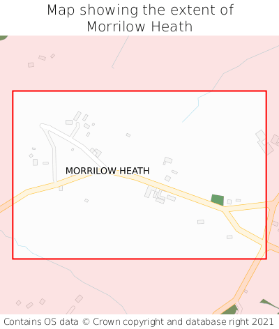Map showing extent of Morrilow Heath as bounding box