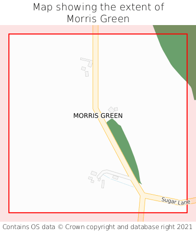Map showing extent of Morris Green as bounding box
