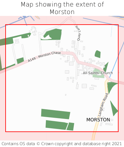 Map showing extent of Morston as bounding box