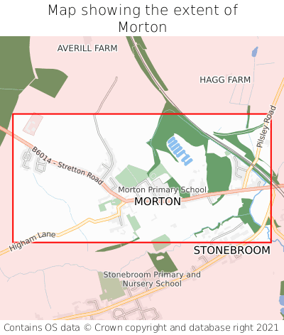 Map showing extent of Morton as bounding box