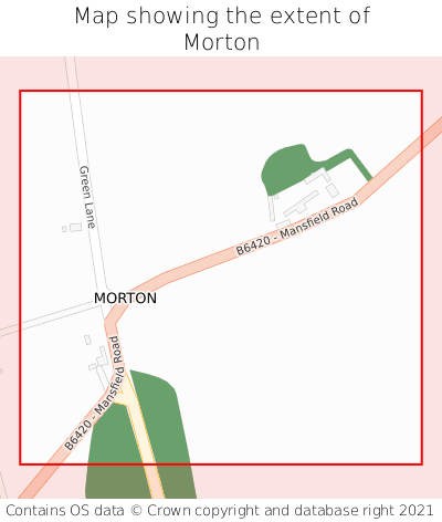 Map showing extent of Morton as bounding box