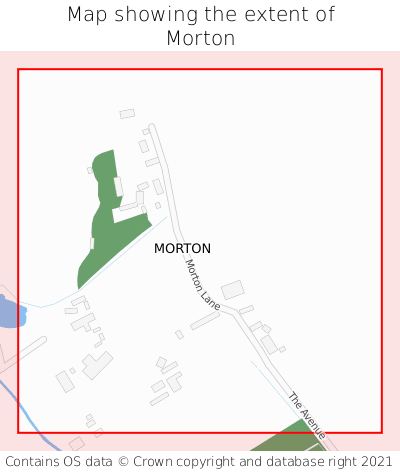 Map showing extent of Morton as bounding box