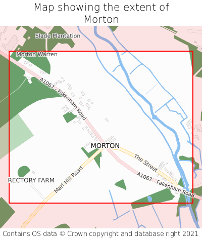 Map showing extent of Morton as bounding box