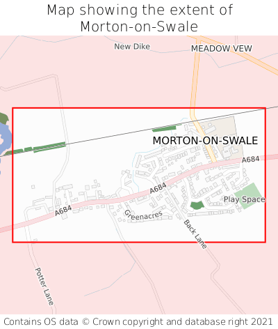 Map showing extent of Morton-on-Swale as bounding box