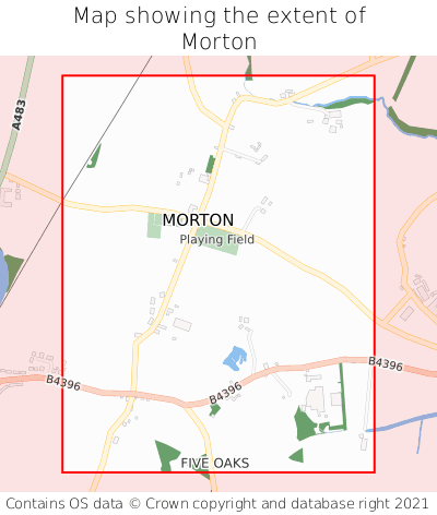 Map showing extent of Morton as bounding box