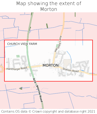 Map showing extent of Morton as bounding box